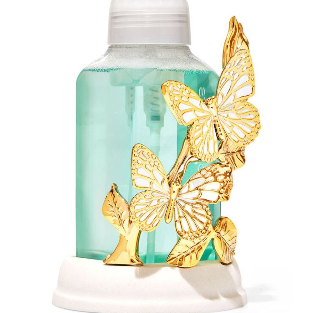Bath & Body Works Gold Butterflies Gentle Foaming Soap Holder